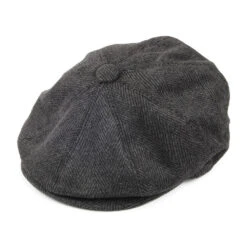 Jaxon & James Herringbone Newsboy Cap - Charcoal