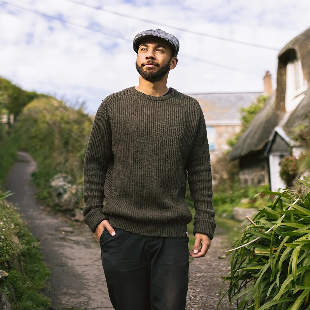 Jaxon & James Marl Tweed Newsboy Cap - Black - Image 6