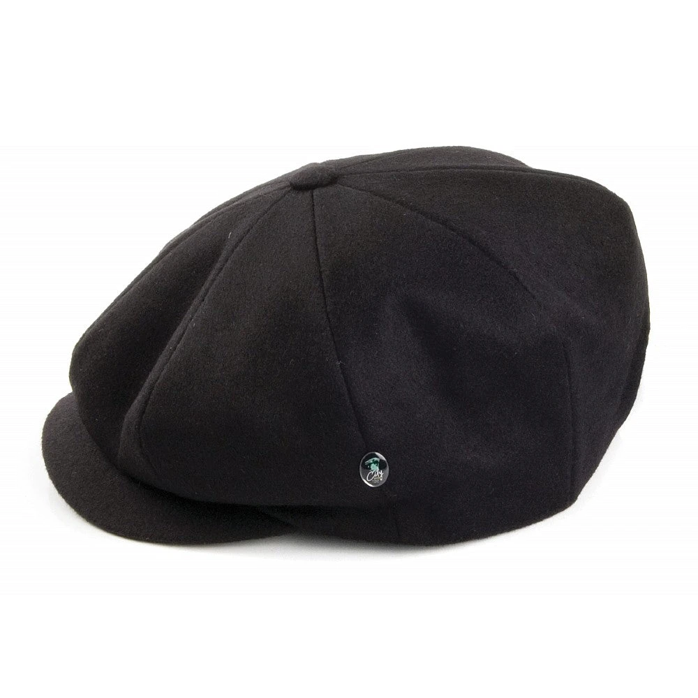 City Sport Loden Wool Newsboy Cap - Black - Image 3