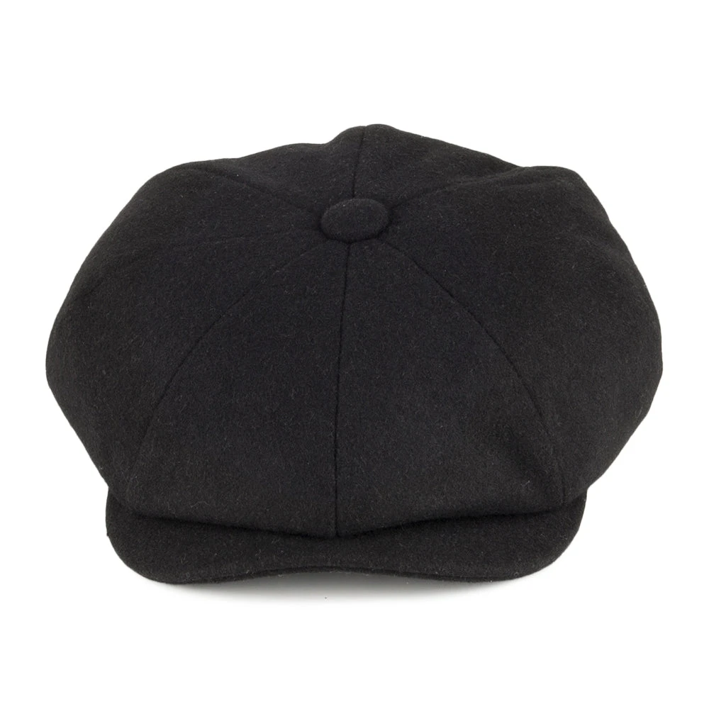 Christys Hats Melton Wool Newsboy Cap - Black - Image 2