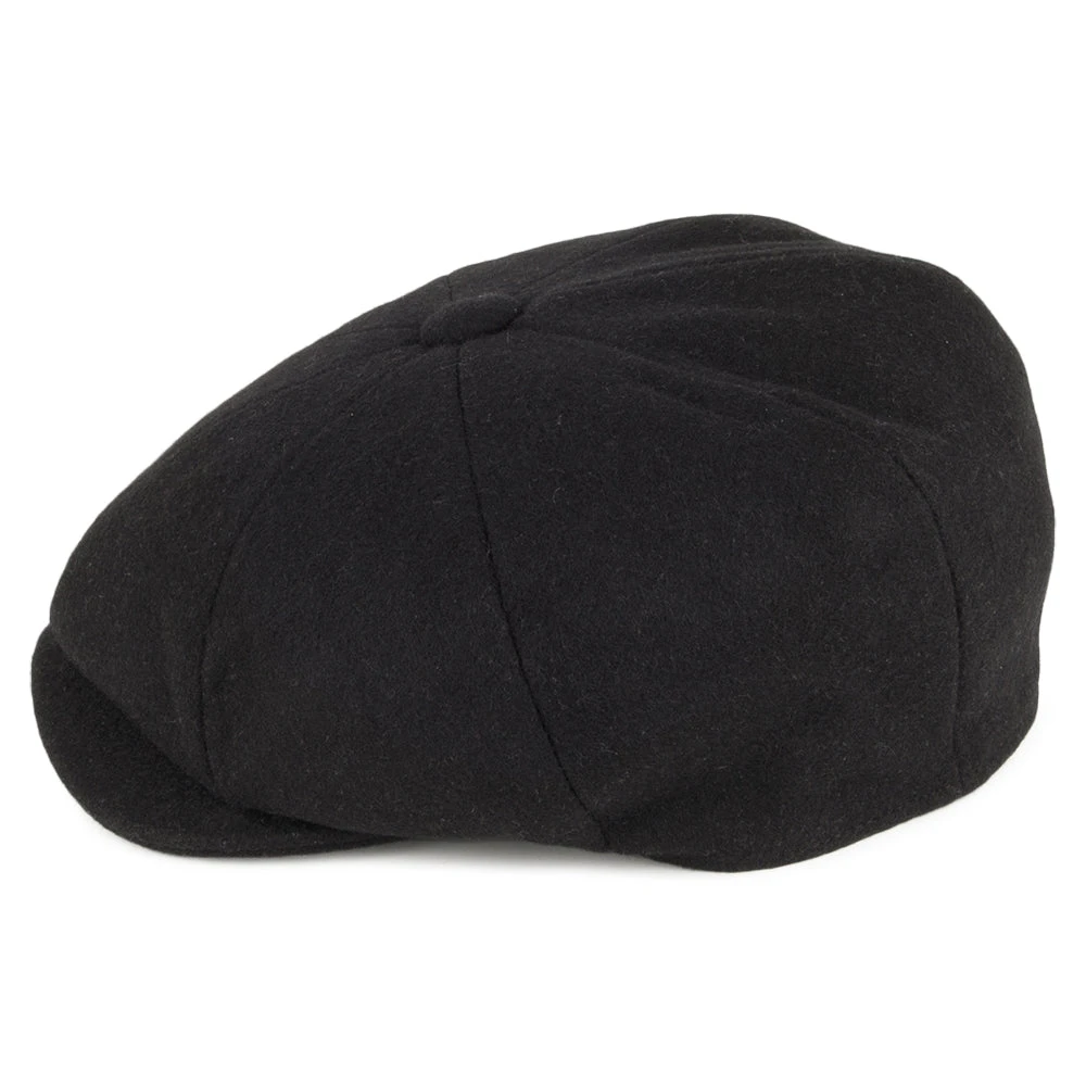 Christys Hats Melton Wool Newsboy Cap - Black - Image 3