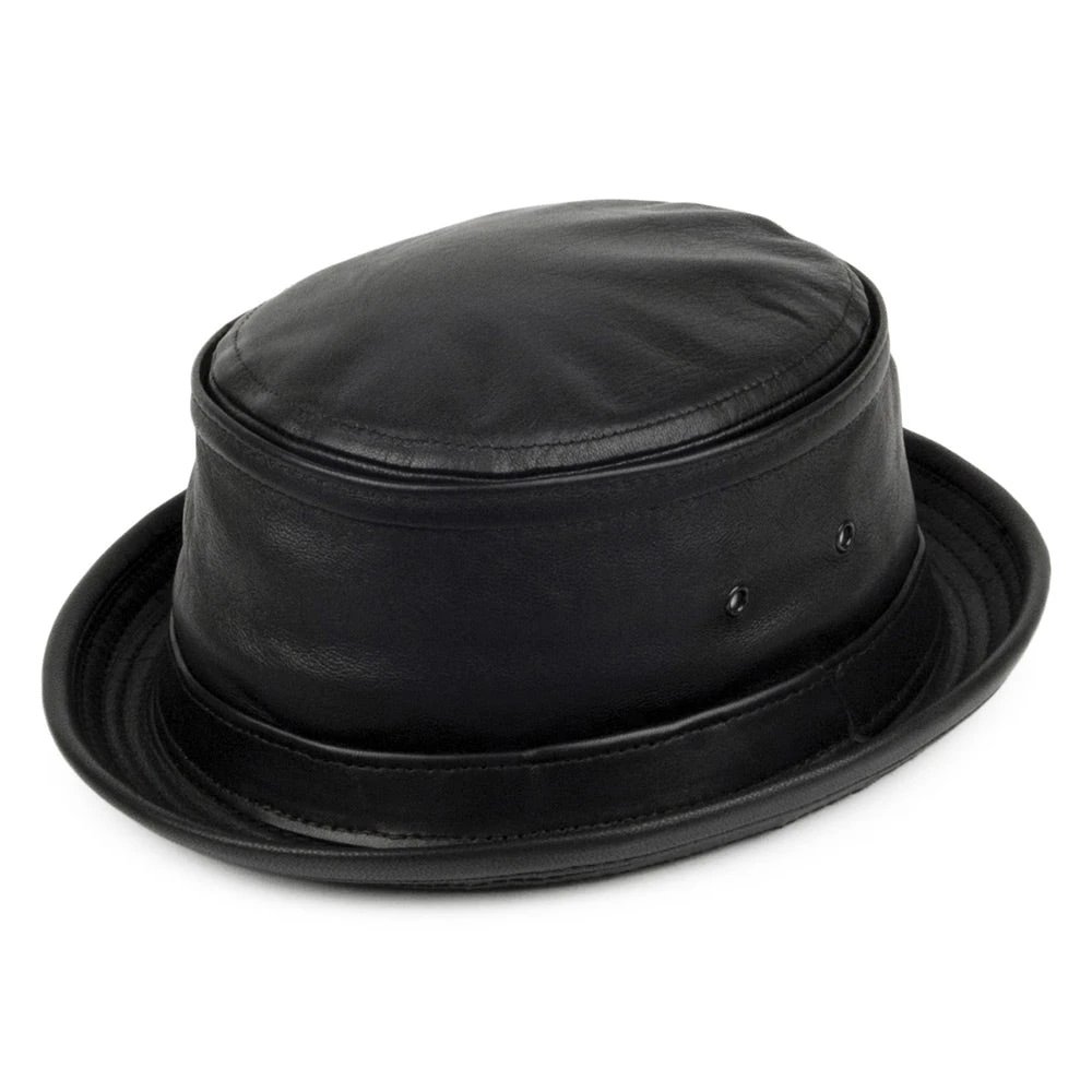 New York Hat Company Leather Bucket Hat - Black