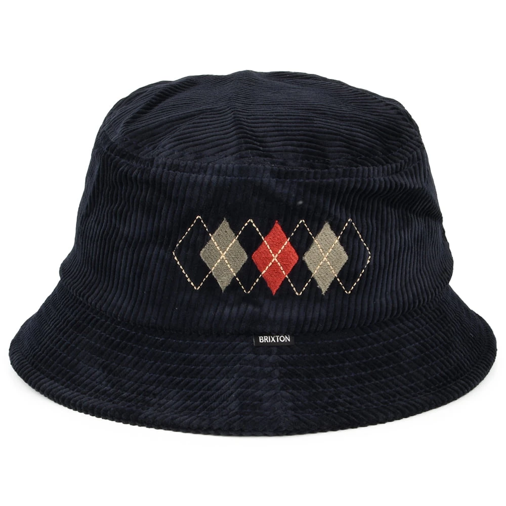 Brixton Hats Gramercy Packable Corduroy Bucket Hat - Washed Navy - Image 2