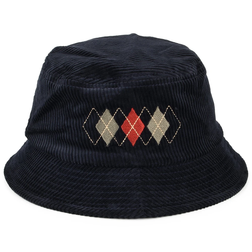 Brixton Hats Gramercy Packable Corduroy Bucket Hat - Washed Navy - Image 3