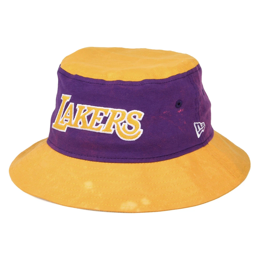 New Era L.A. Lakers Bucket Hat - NBA Washed Pack - Yellow-Purple