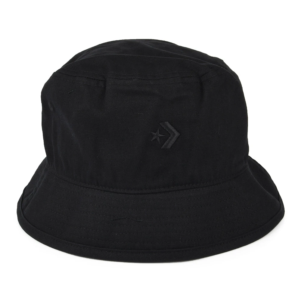 Converse Herringbone Cotton Twill Bucket Hat - Black - Image 2