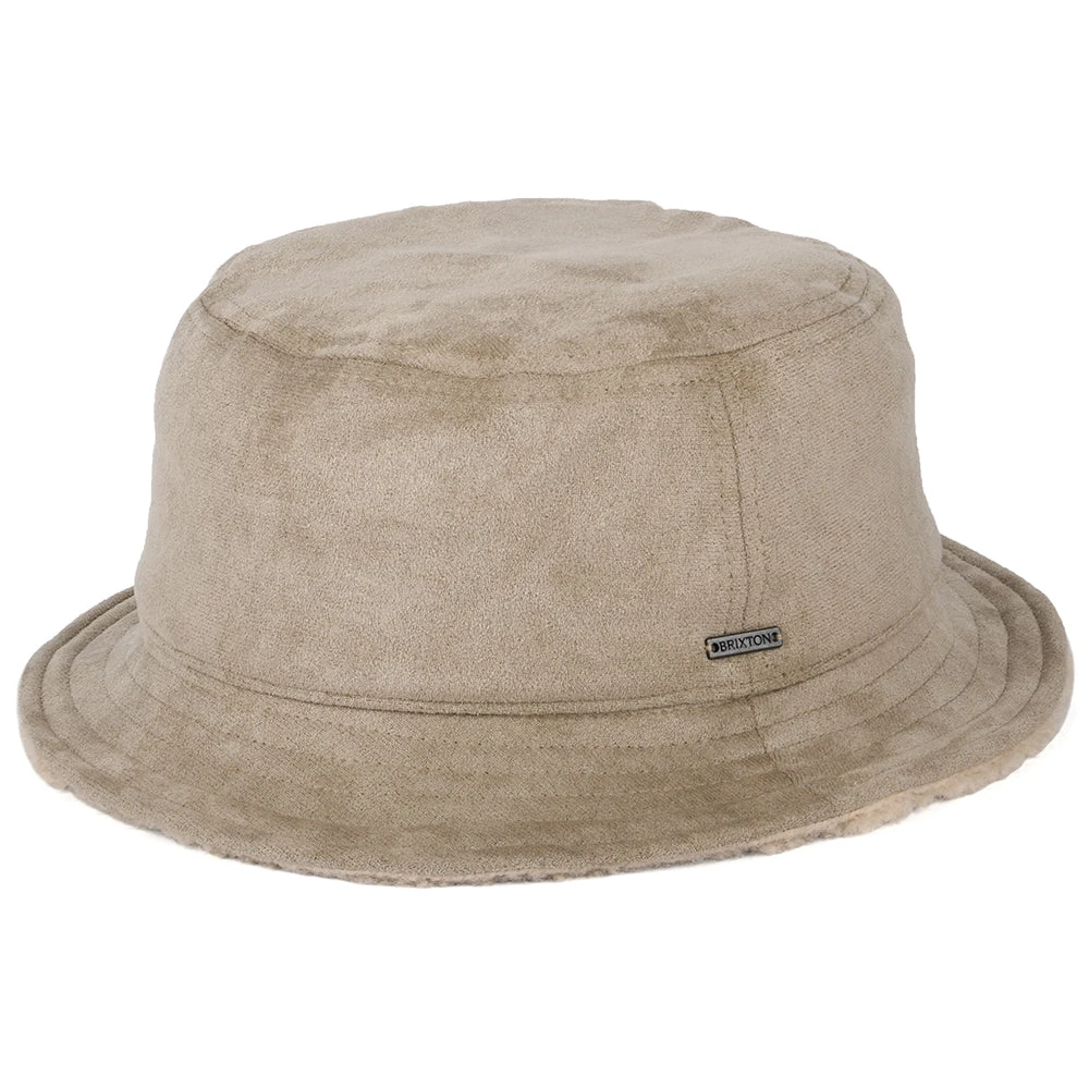 Brixton Hats Reserve Faux Shearling Reversible Bucket Hat - Sand