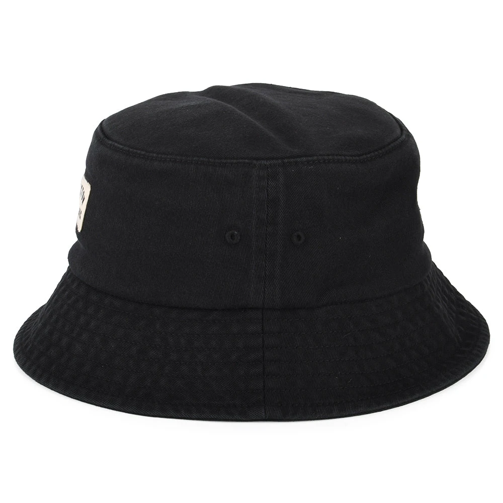 Brixton Hats Woodburn Washed Packable Bucket Hat - Black - Image 2
