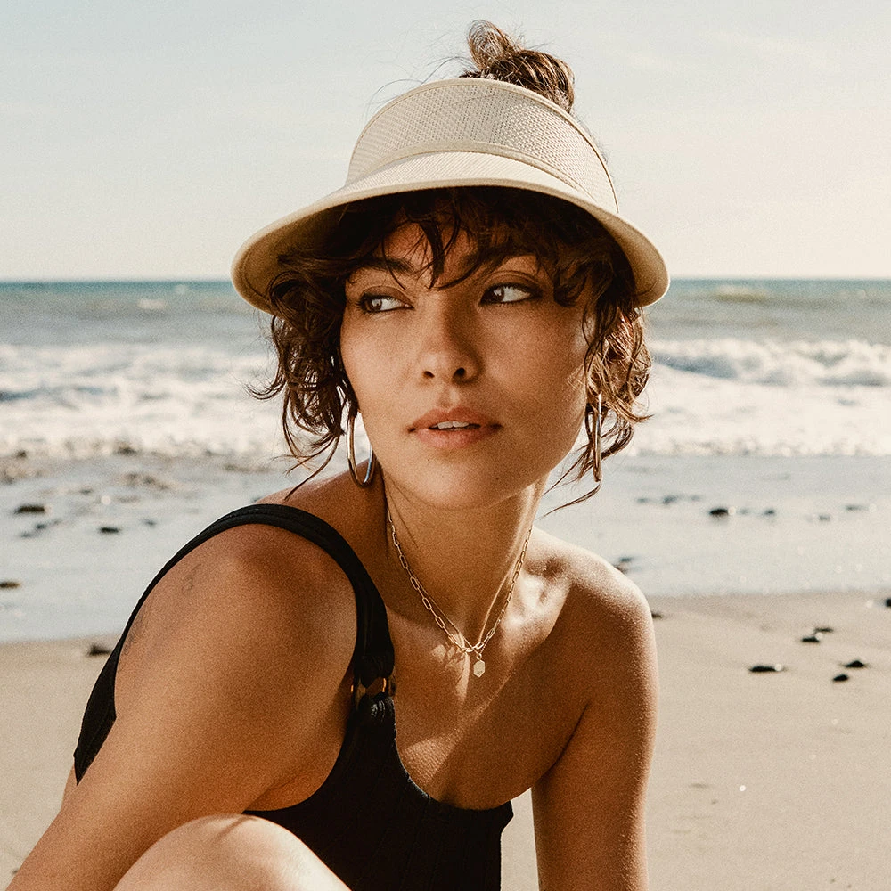 Brixton Hats Newport Toyo Straw Sun Visor - Natural - Image 3