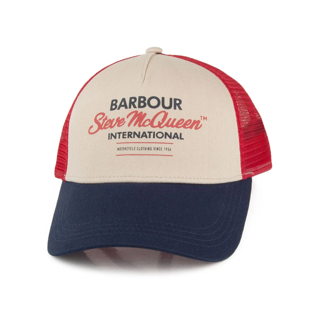 Barbour International SMQ Trucker Cap - Navy-Red - Image 2