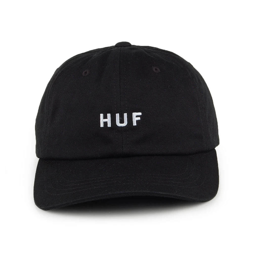 HUF Original Logo Curved Brim Cotton Baseball Cap - Black - Image 2