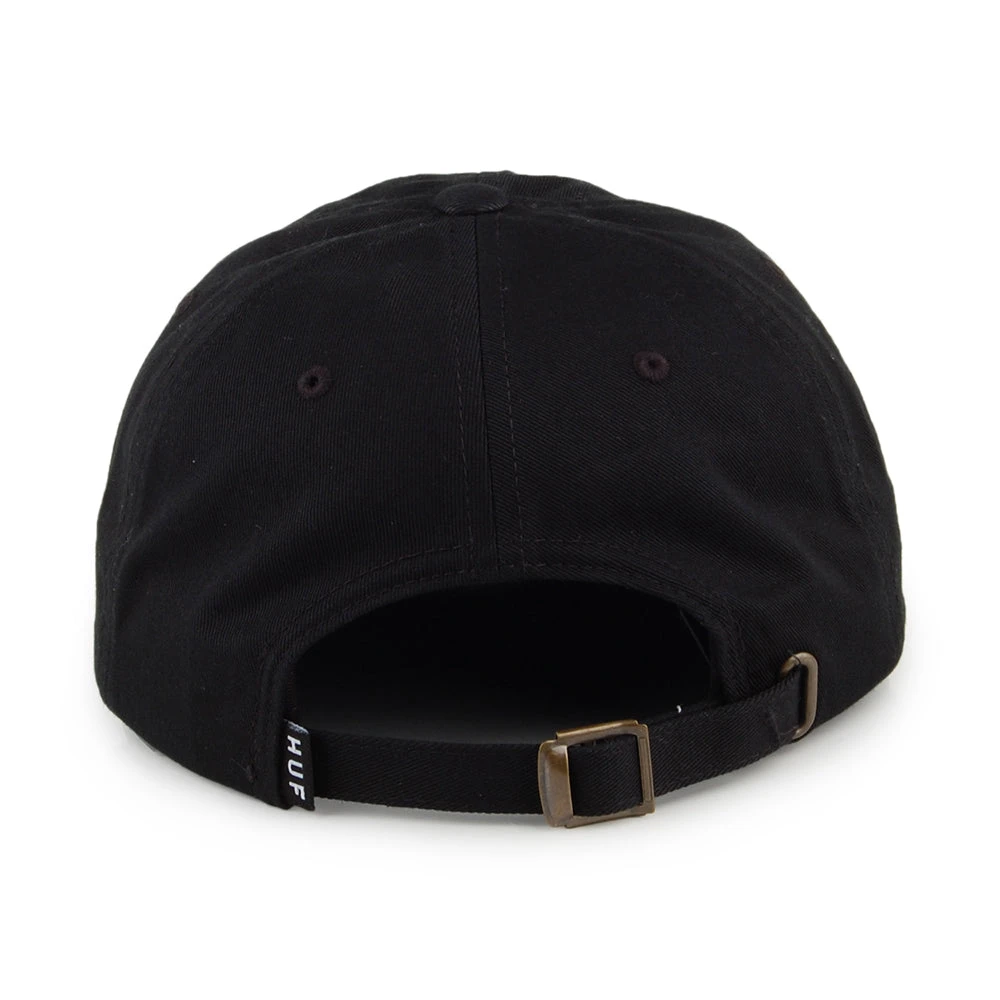 HUF Original Logo Curved Brim Cotton Baseball Cap - Black - Image 3