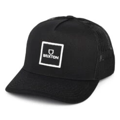 Brixton Hats Alpha Block NetPlus C MP Trucker Cap - Black