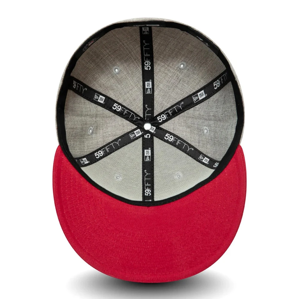New Era Unisex 59FIFTY L.A. Dodgers Baseball Cap - MLB Heather Contrast - Grey-Red - Image 3