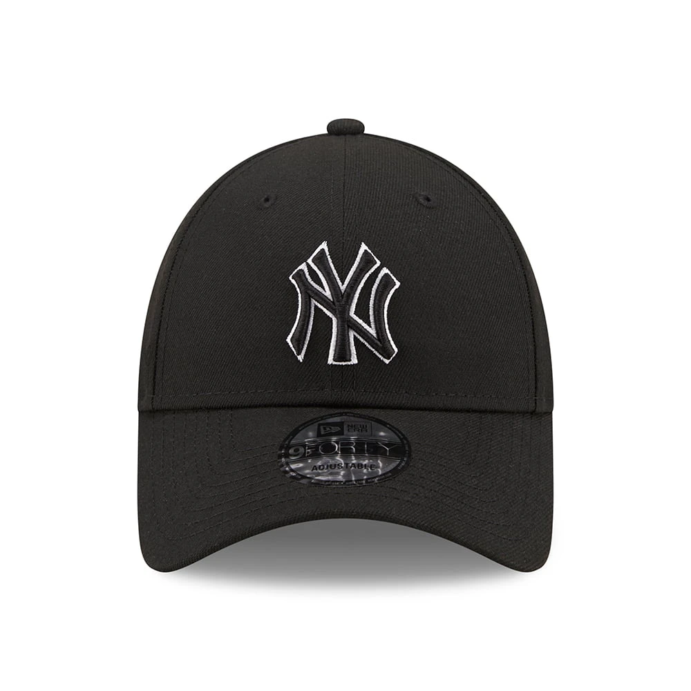 New Era 9FORTY New York Yankees Baseball Cap - MLB Pop Outline - Black - Image 2