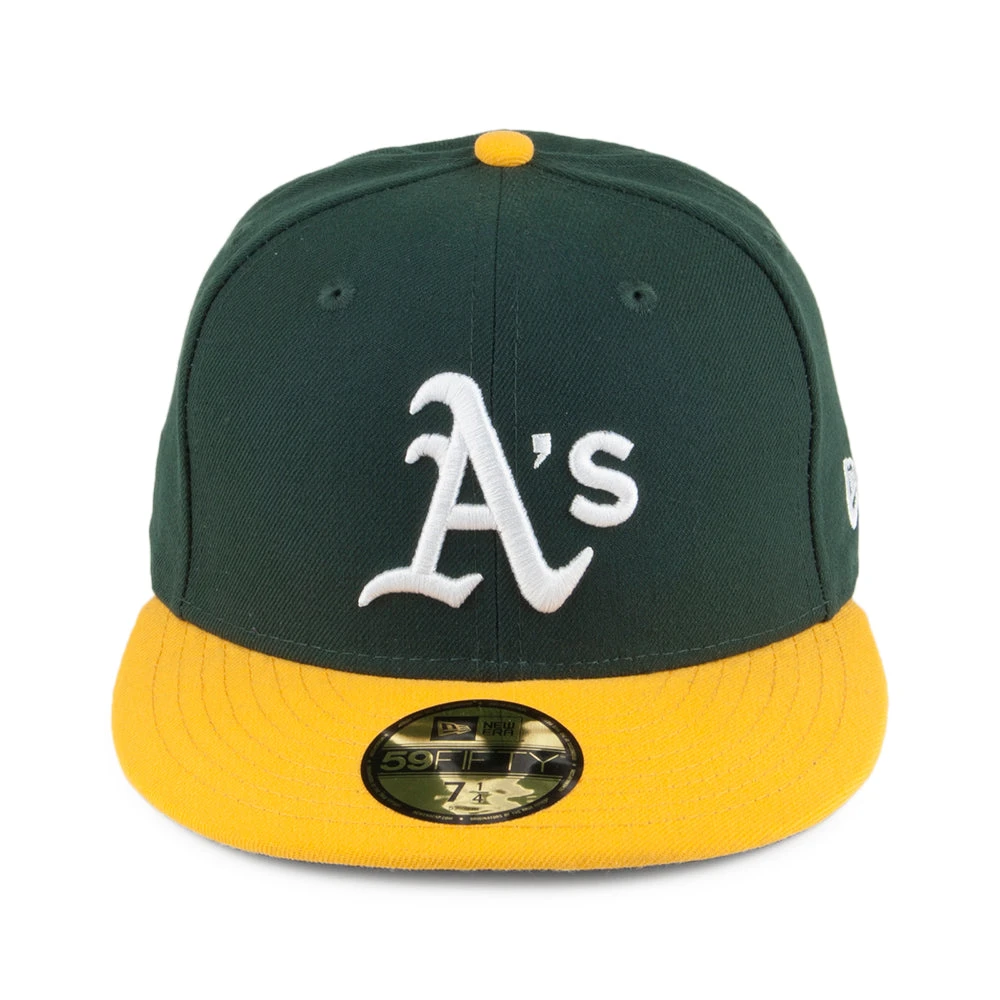New Era 59FIFTY Oakland Athletics Baseball Cap - MLB On Field AC Perf - Green-Yellow - Image 2