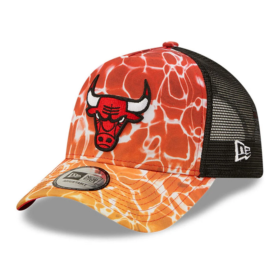 New Era 9FORTY Chicago Bulls A-Frame Trucker Cap - NBA Summer City - Red-Black