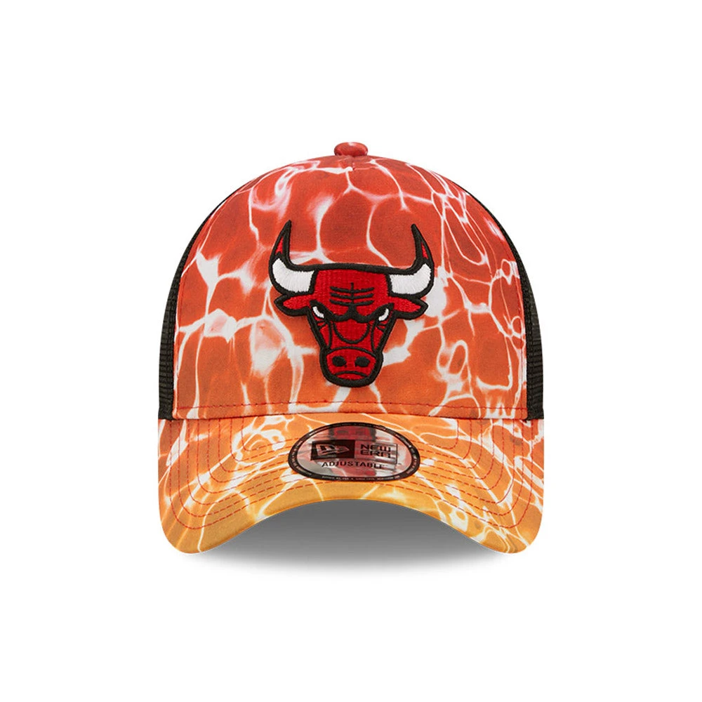 New Era 9FORTY Chicago Bulls A-Frame Trucker Cap - NBA Summer City - Red-Black - Image 2