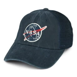 NASA Raglan Bones Trucker Cap - Navy Blue