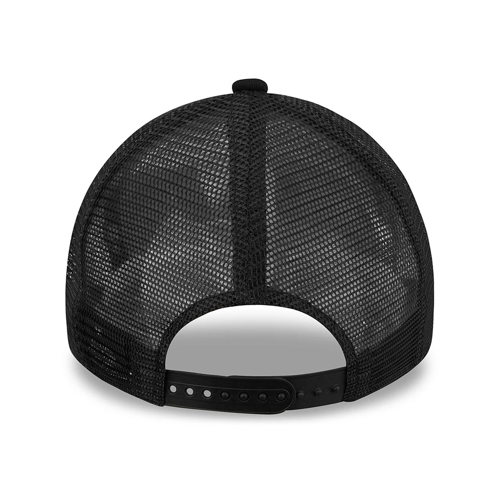 New Era 9FORTY A-Frame Trucker Cap - Heritage Patch - Black - Image 4