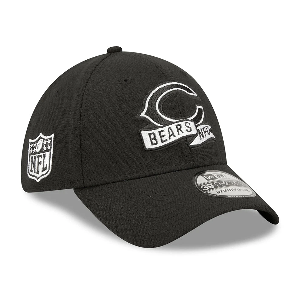 New Era 39THIRTY Chicago Bears Baseball Cap - NFL Sideline - Black-White - Image 3