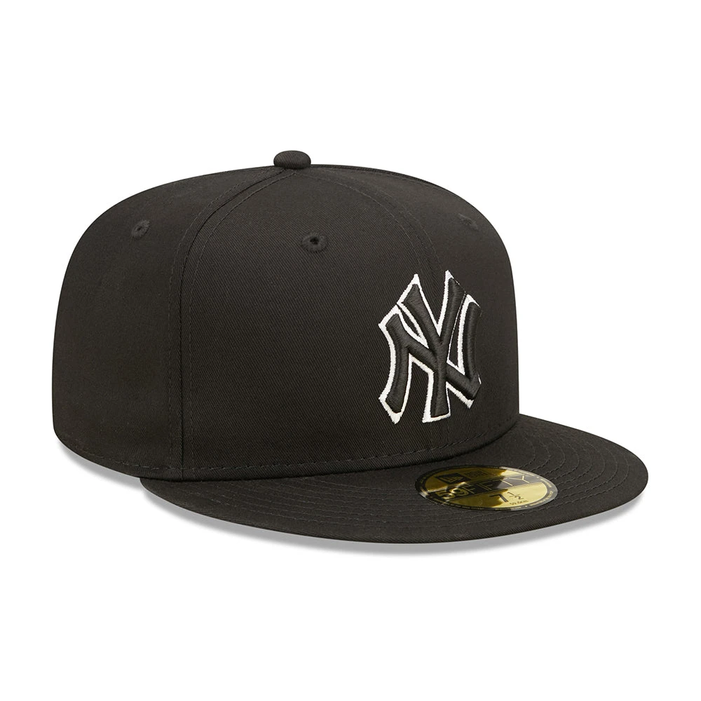 New Era 59FIFTY New York Yankees Baseball Cap - MLB Team Outline - Black - Image 3