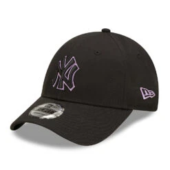 New Era 9FORTY New York Yankees Baseball Cap - MLB Team Outline - Black-Purple