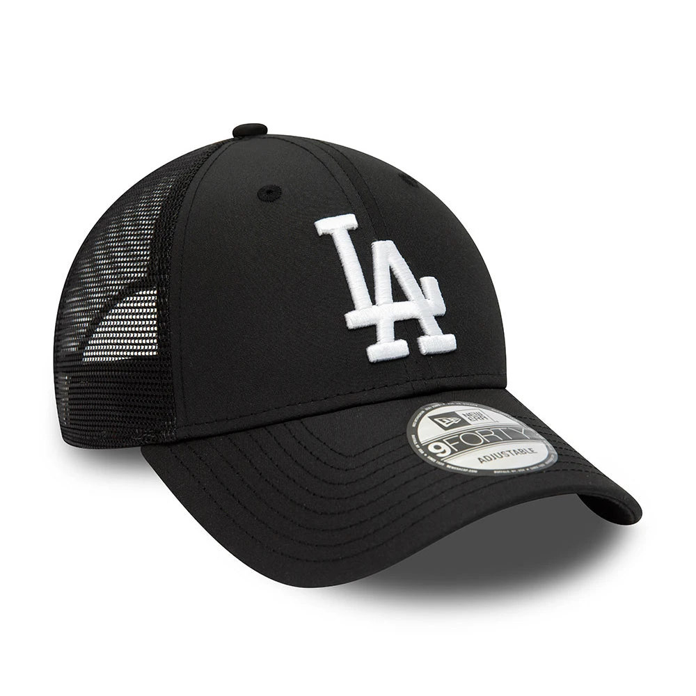 New Era 9FORTY L.A. Dodgers Trucker Cap - MLB Home Field - Black-White - Image 3