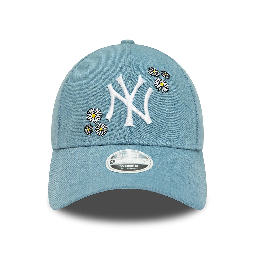 New Era Womens 9FORTY New York Yankees Baseball Cap - MLB Denim - Blue-White - Image 2