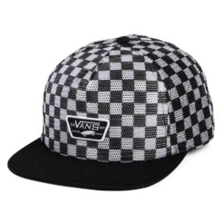 Vans Hats Full Patch Check Mesh Trucker Cap - Black-White