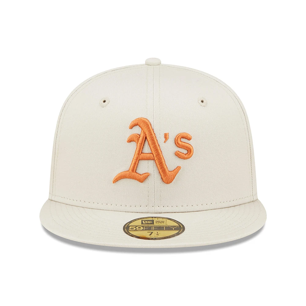 New Era 59FIFTY Oakland Athletics Baseball Cap - MLB League Essential - Stone-Burnt Orange - Image 2