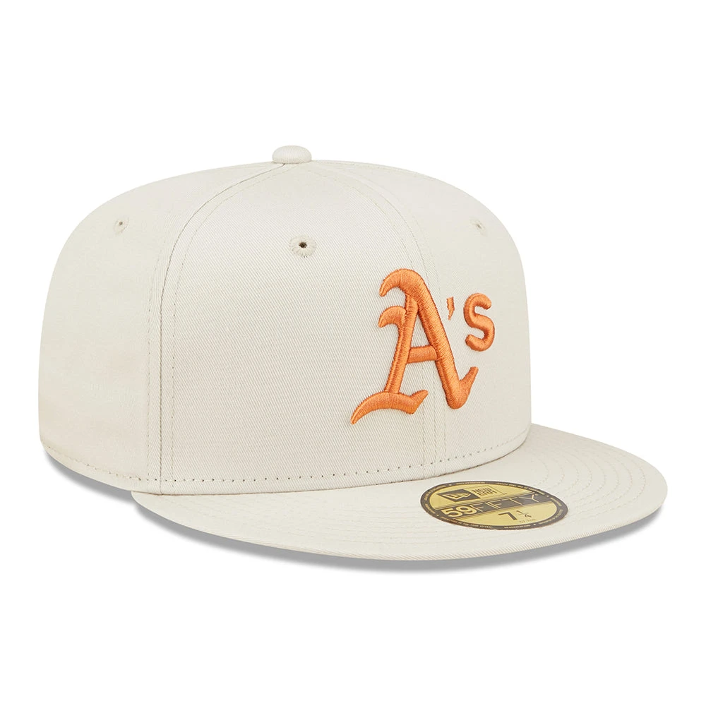 New Era 59FIFTY Oakland Athletics Baseball Cap - MLB League Essential - Stone-Burnt Orange - Image 3