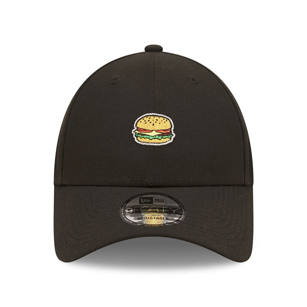 New Era 9FORTY Burger Repreve Baseball Cap - NE Food Icon - Black - Image 2