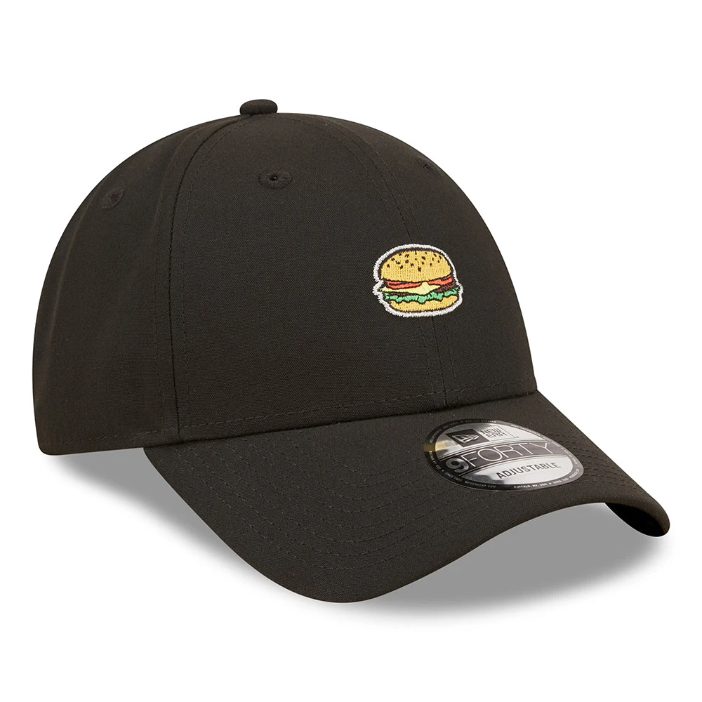 New Era 9FORTY Burger Repreve Baseball Cap - NE Food Icon - Black - Image 3