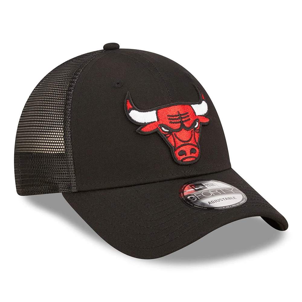New Era 9FORTY Chicago Bulls Trucker Cap - NBA Home Field - Black - Image 3