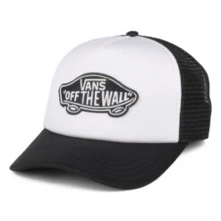Vans Hats Classic Patch Curved Brim Trucker Cap - Black-White