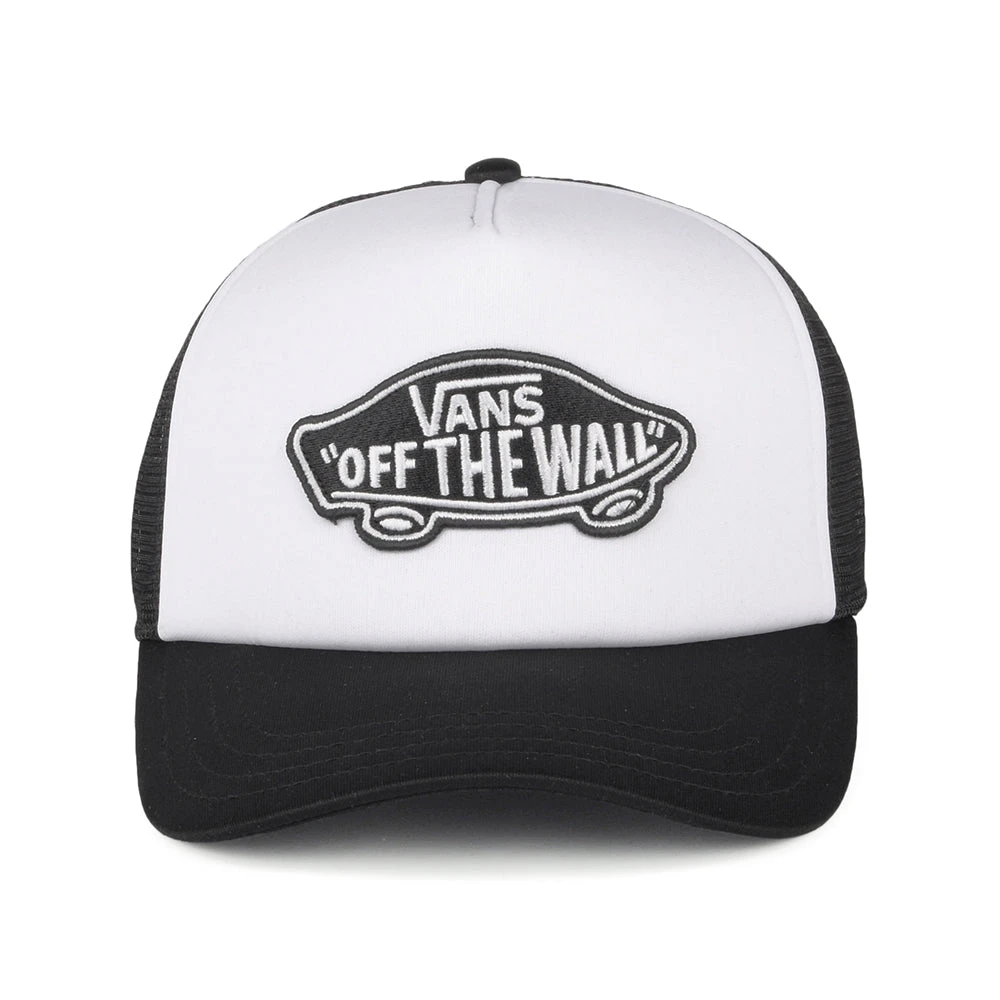 Vans Hats Classic Patch Curved Brim Trucker Cap - Black-White - Image 2