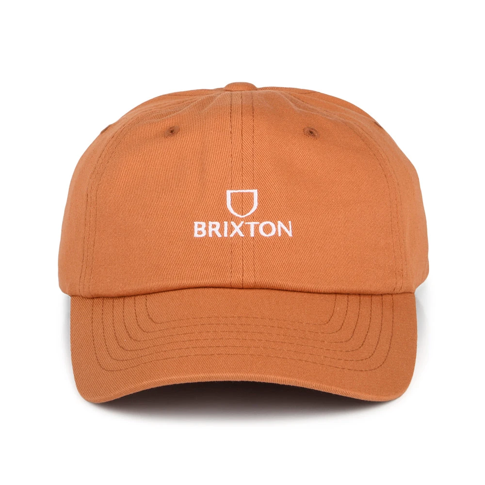 Brixton Hats Alpha LP Cotton Baseball Cap - Washed Orange - Image 2