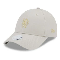 New Era Womens 9FORTY Chelsea FC Baseball Cap - Metallic Lion Crest - Stone