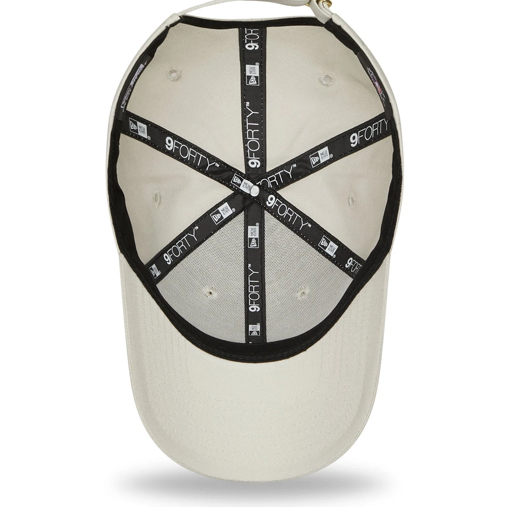 New Era Womens 9FORTY New York Yankees Baseball Cap - MLB Metallic Logo - Stone-Gold - Image 5