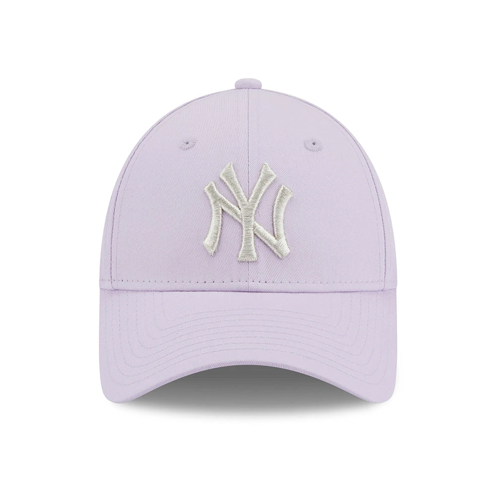 New Era Womens 9FORTY New York Yankees Baseball Cap - MLB Metallic Logo - Lavender-Silver - Image 2