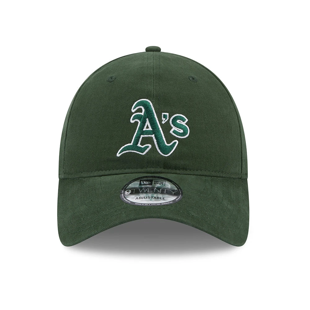 New Era 9TWENTY Oakland Athletics Baseball Cap - MLB Team Script - Dark Green - Image 2