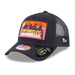 New Era Los Angeles A-Frame Trucker Cap - License Plate - Navy Blue