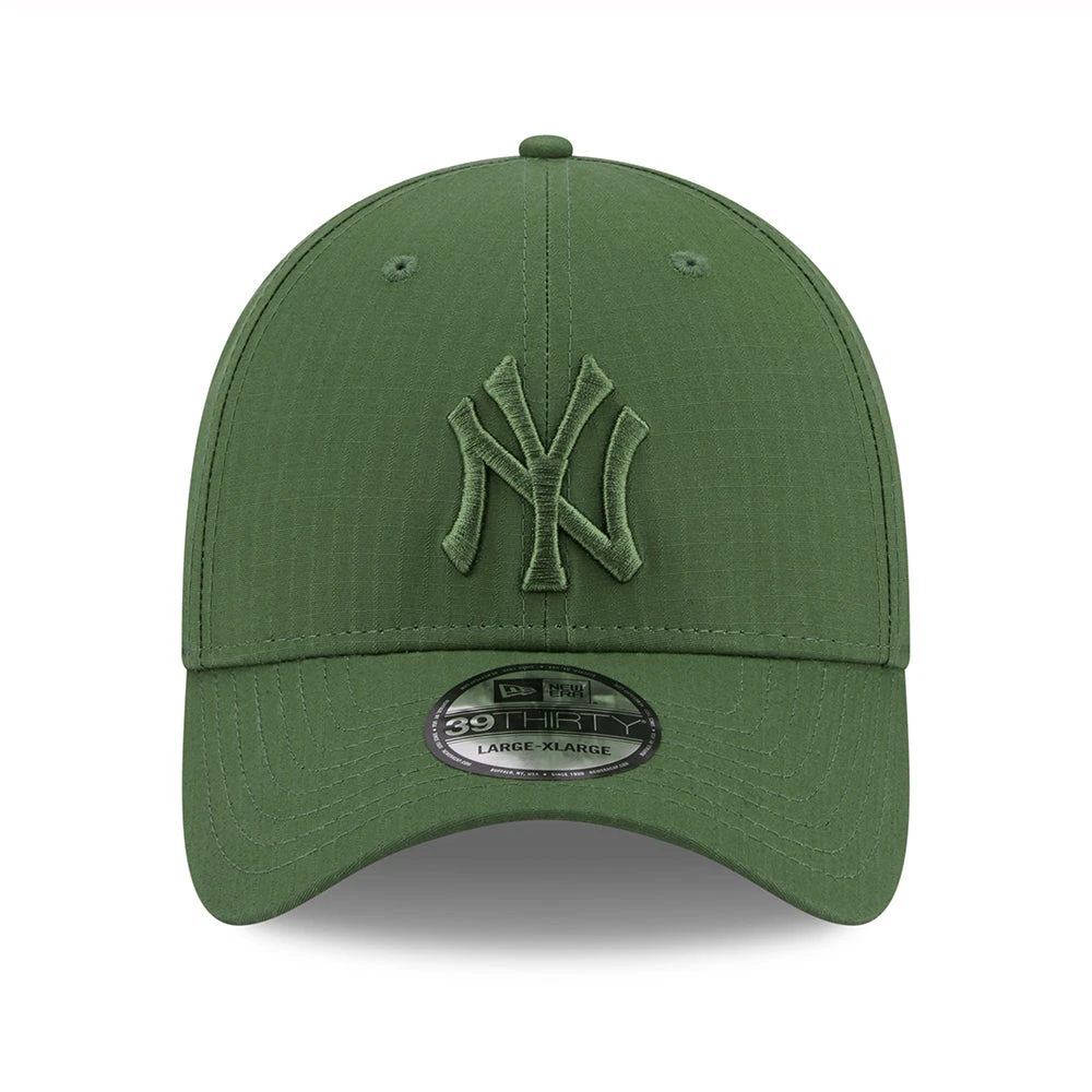 New Era 39THIRTY New York Yankees Baseball Cap - MLB Ripstop - Olive On Olive - Image 2