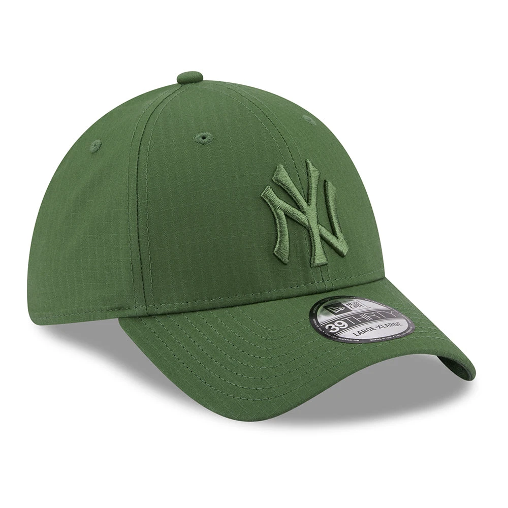 New Era 39THIRTY New York Yankees Baseball Cap - MLB Ripstop - Olive On Olive - Image 3