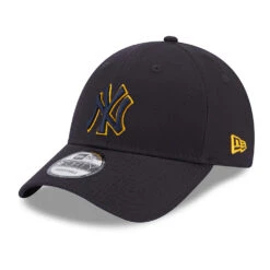 New Era 9FORTY New York Yankees Baseball Cap - MLB Team Outline - Navy-Yellow