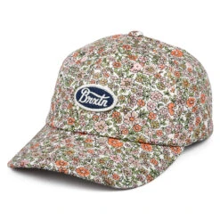 Brixton Hats Parsons LP FLoral Baseball Cap - White-Multi