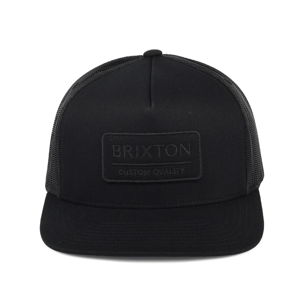 Brixton Hats Palmer Proper MP Trucker Cap - Black On Black - Image 2