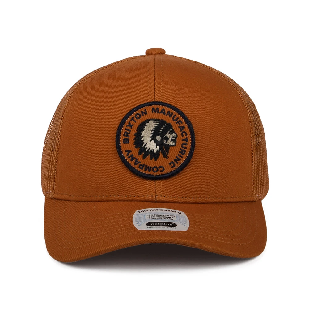 Brixton Hats Rival Stamp NetPlus MP Trucker Cap - Burnt Orange - Image 2