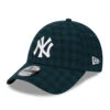 New Era 9FORTY New York Yankees Baseball Cap - MLB Flannel - Dark Green-White